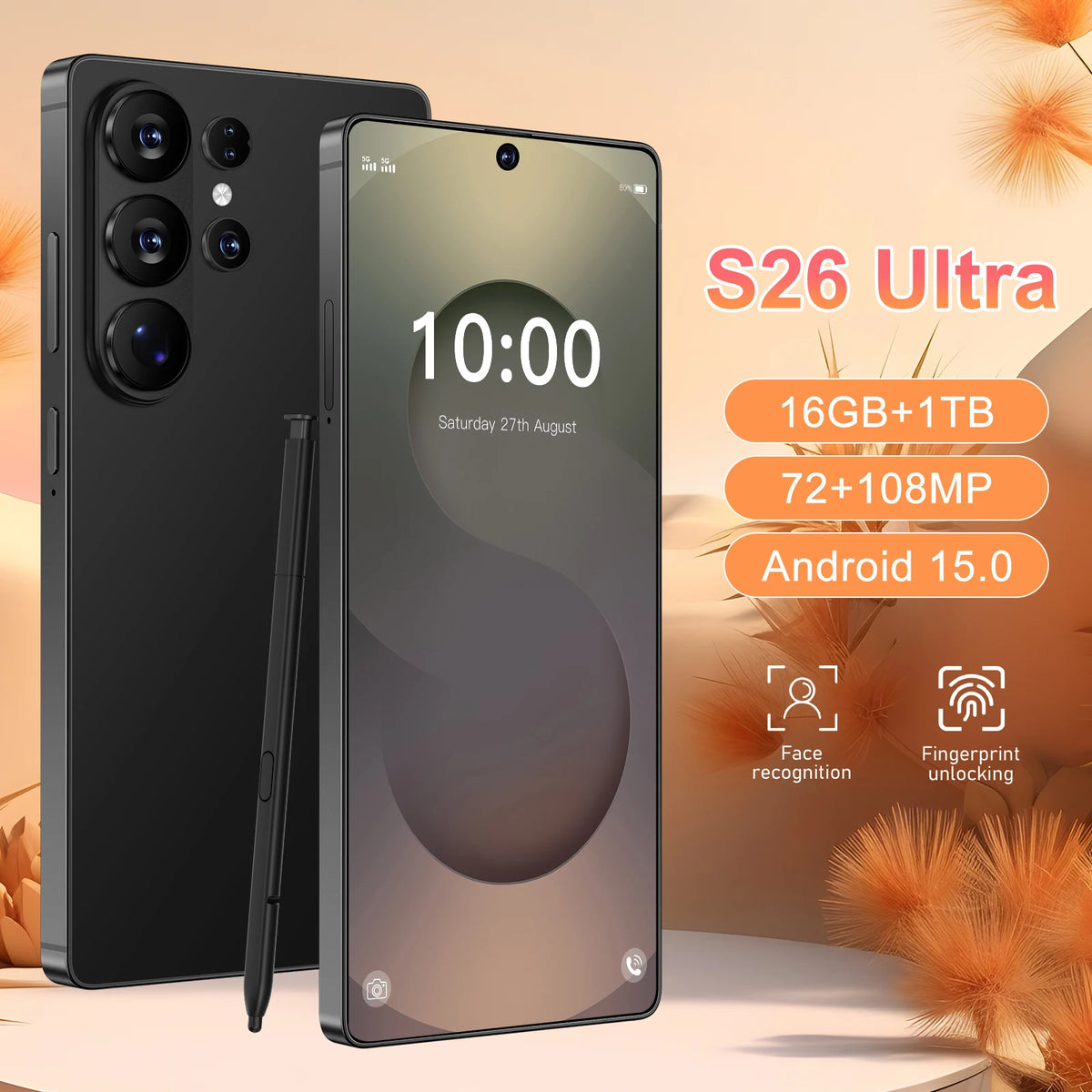 Original 2026 S26 S25 Ultra 5G Smartphone Waterproof 5G Global Mobile Phone with Ultimate Performance and Storage Capacity