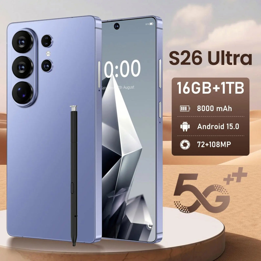 Original 2026 S26 S25 Ultra 5G Smartphone Waterproof 5G Global Mobile Phone with Ultimate Performance and Storage Capacity