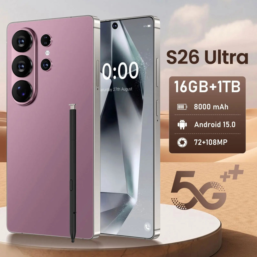 Original 2026 S26 S25 Ultra 5G Smartphone Waterproof 5G Global Mobile Phone with Ultimate Performance and Storage Capacity