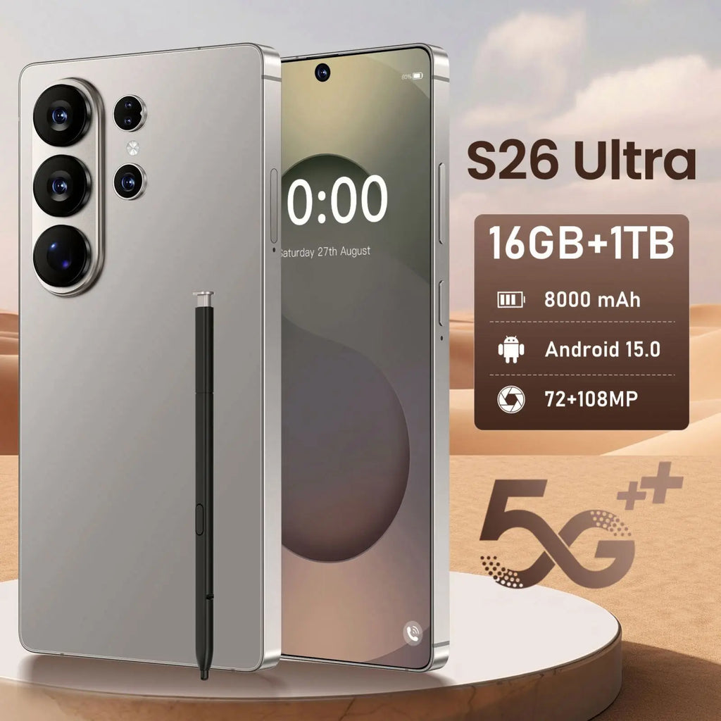 Original 2026 S26 S25 Ultra 5G Smartphone Waterproof 5G Global Mobile Phone with Ultimate Performance and Storage Capacity