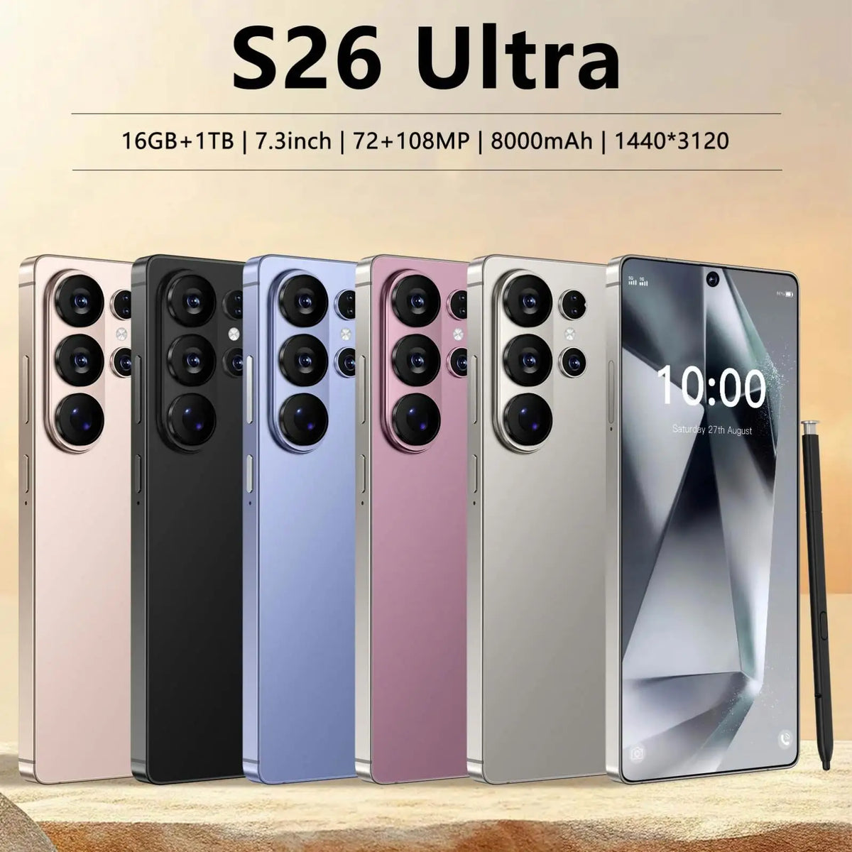 Original 2026 S26 S25 Ultra 5G Smartphone Waterproof 5G Global Mobile Phone with Ultimate Performance and Storage Capacity